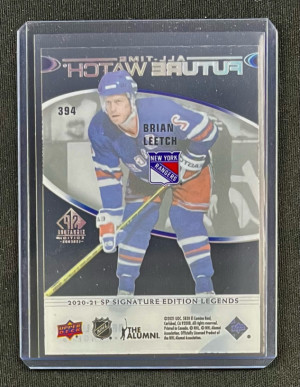 2020 SP Legends Signature Edition Brian Leetch All-time Future Watch Acetate #394 back